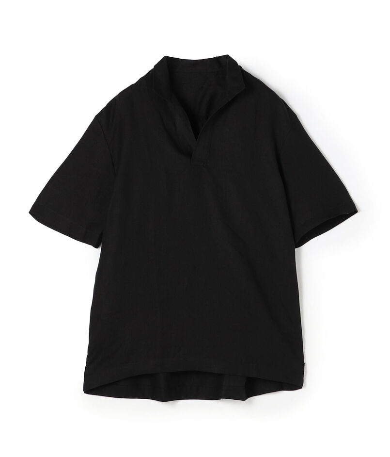 【別注】BOURRIENNE SONGE リネン ショートスリーブ スタンドカラーシャツ
