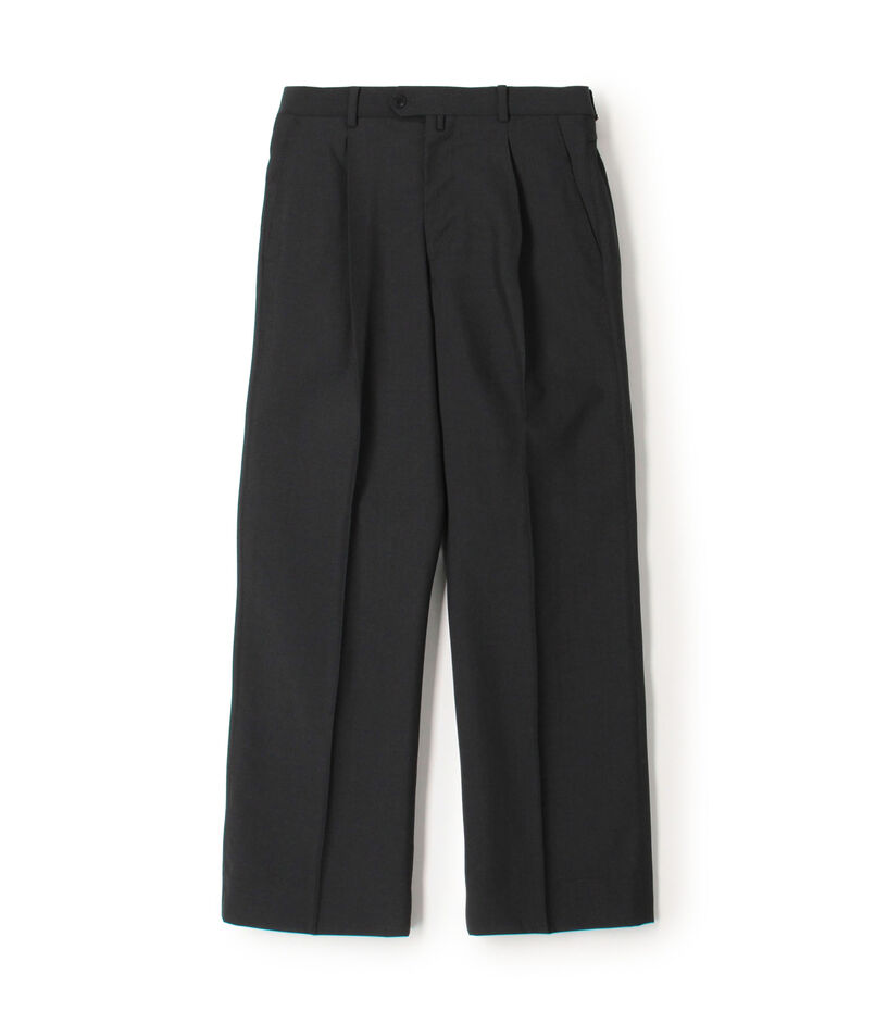 ポリエステルウールトロピカル 2タックワイドストレートアジャスターパンツ