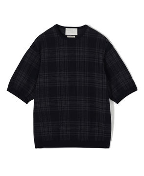 TOMORROWLAND tricot チェック柄 コットンハーフスリーブ ニット