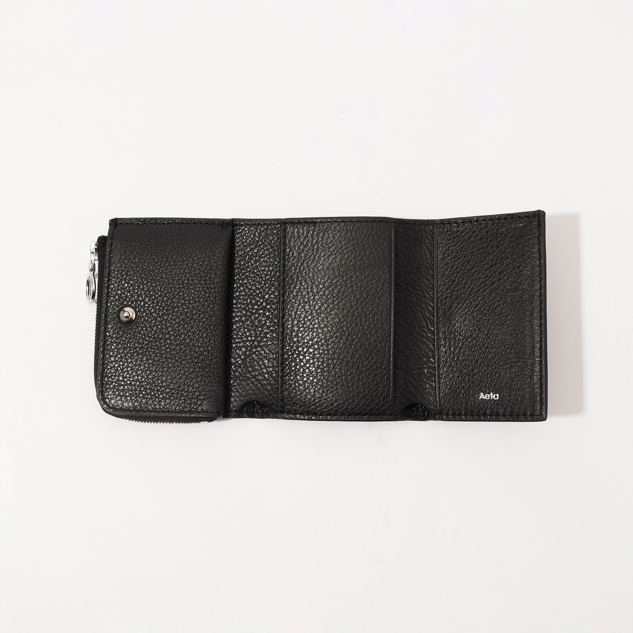 Aeta】3つ折り財布 WALLET typeA mini 黒 オールレザー