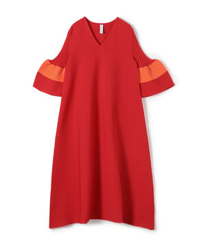 CFCL POTTERY SHORT BELL SLEEVE FLARE DRESS