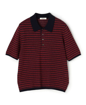 コットンナイロンチェック ポロカラープルオーバー