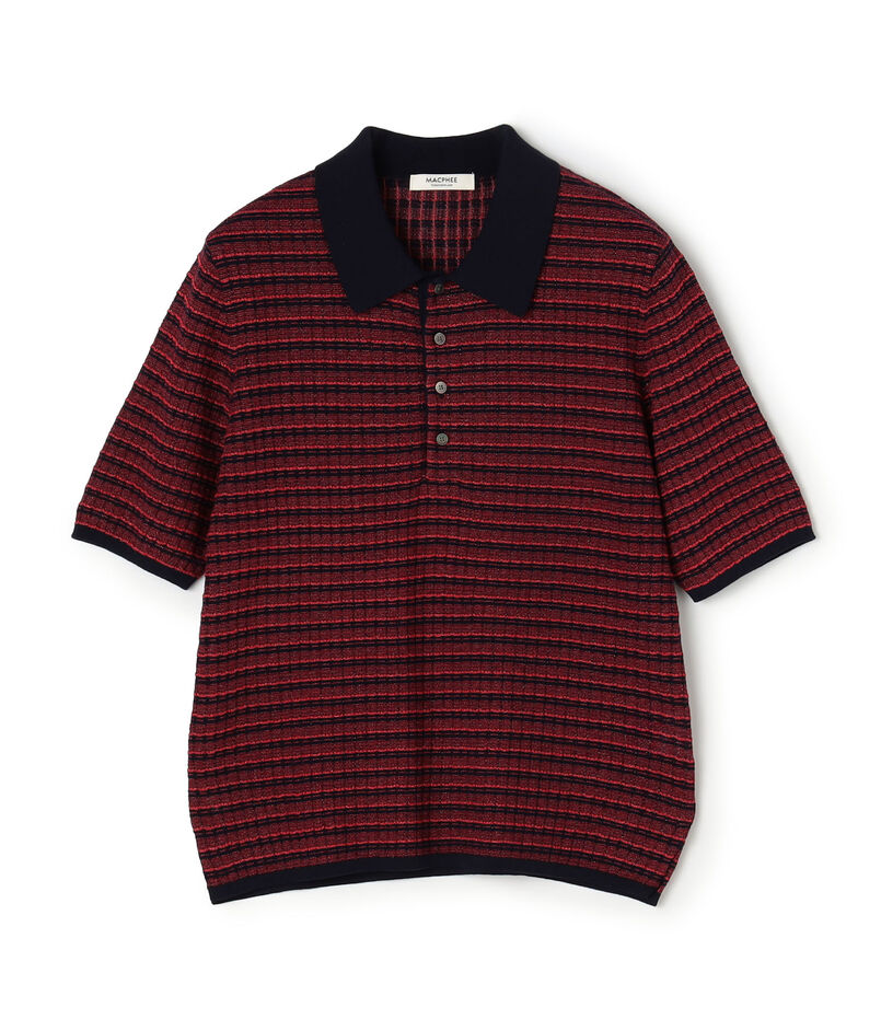 コットンナイロンチェック ポロカラープルオーバー