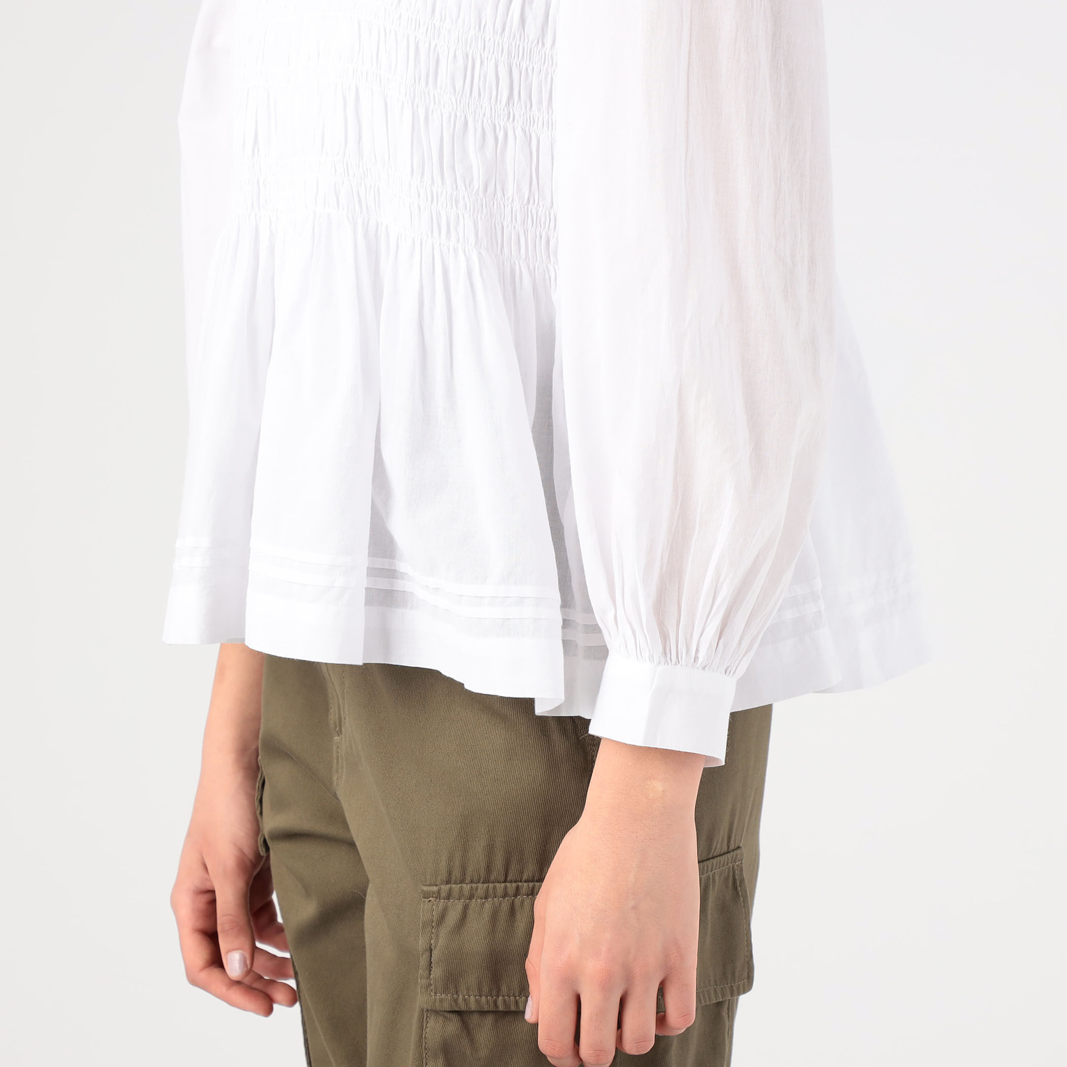 別注】ne Quittez pas BLACK POPLIN ORGANZEシャツ