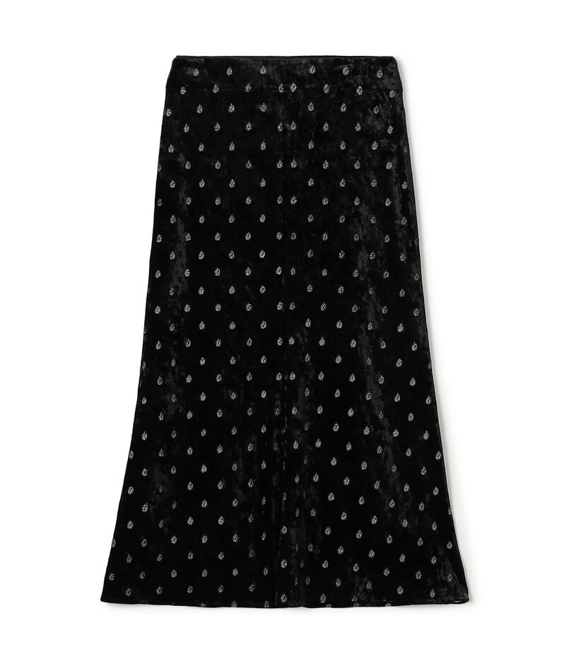 ベロアエンブロイダリー ナロースカート