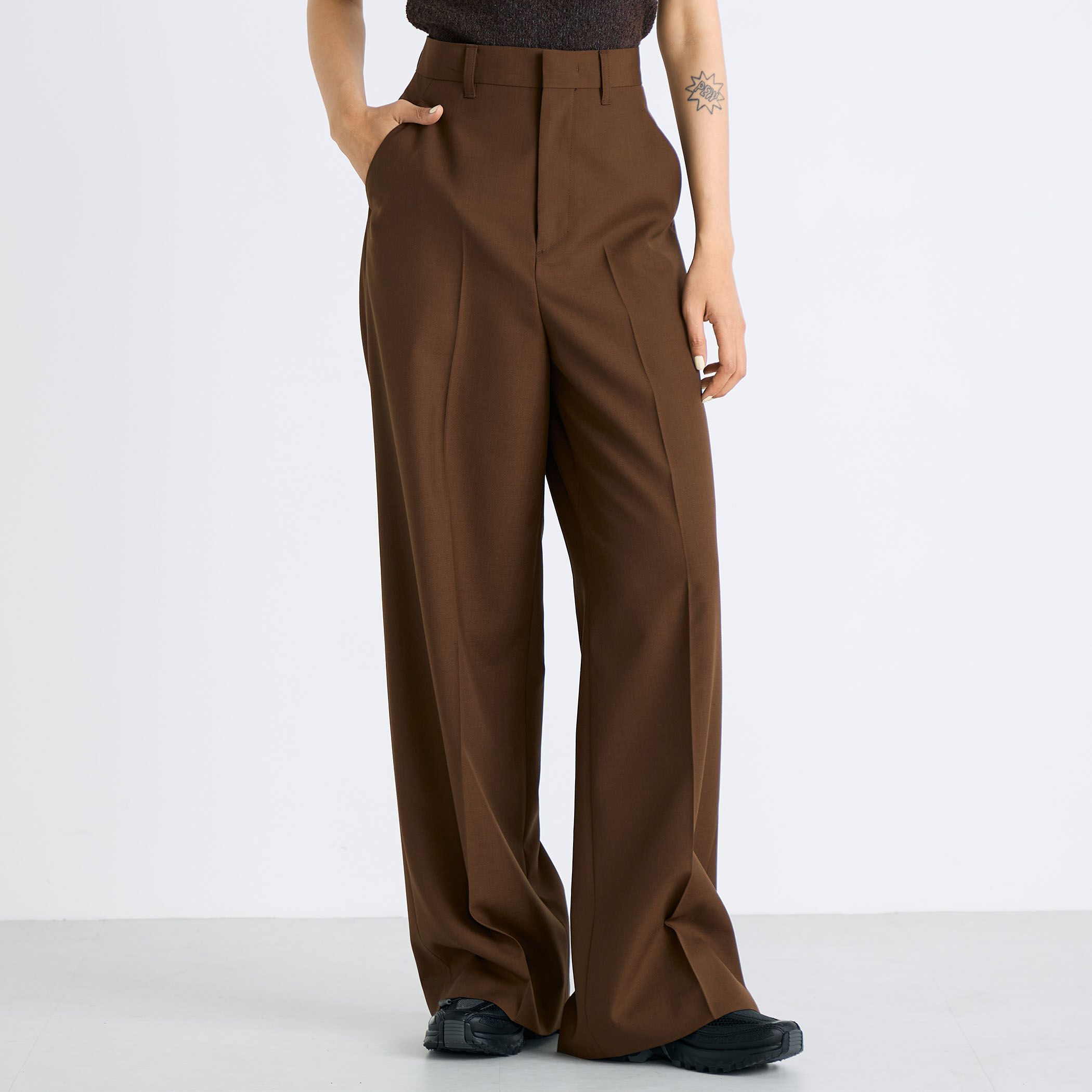 ウールポリエステルドスキン スラックス｜トゥモローランド 公式通販