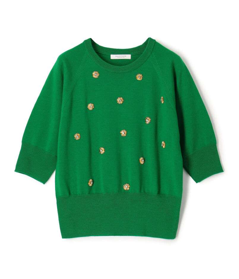 ウールビジュー ハーフスリーブプルオーバー