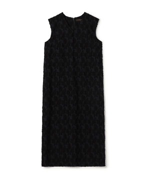 シャイニーカットジャカード Vネックワンピース