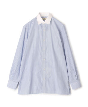 120/2コットンブロード クレリック ショートポインテッドレギュラーカラーシャツ