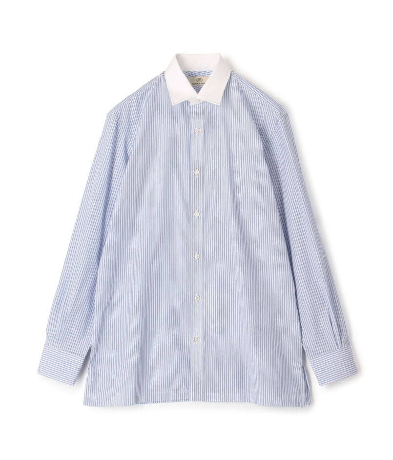 120/2コットンブロード クレリック ショートポインテッドレギュラーカラーシャツ