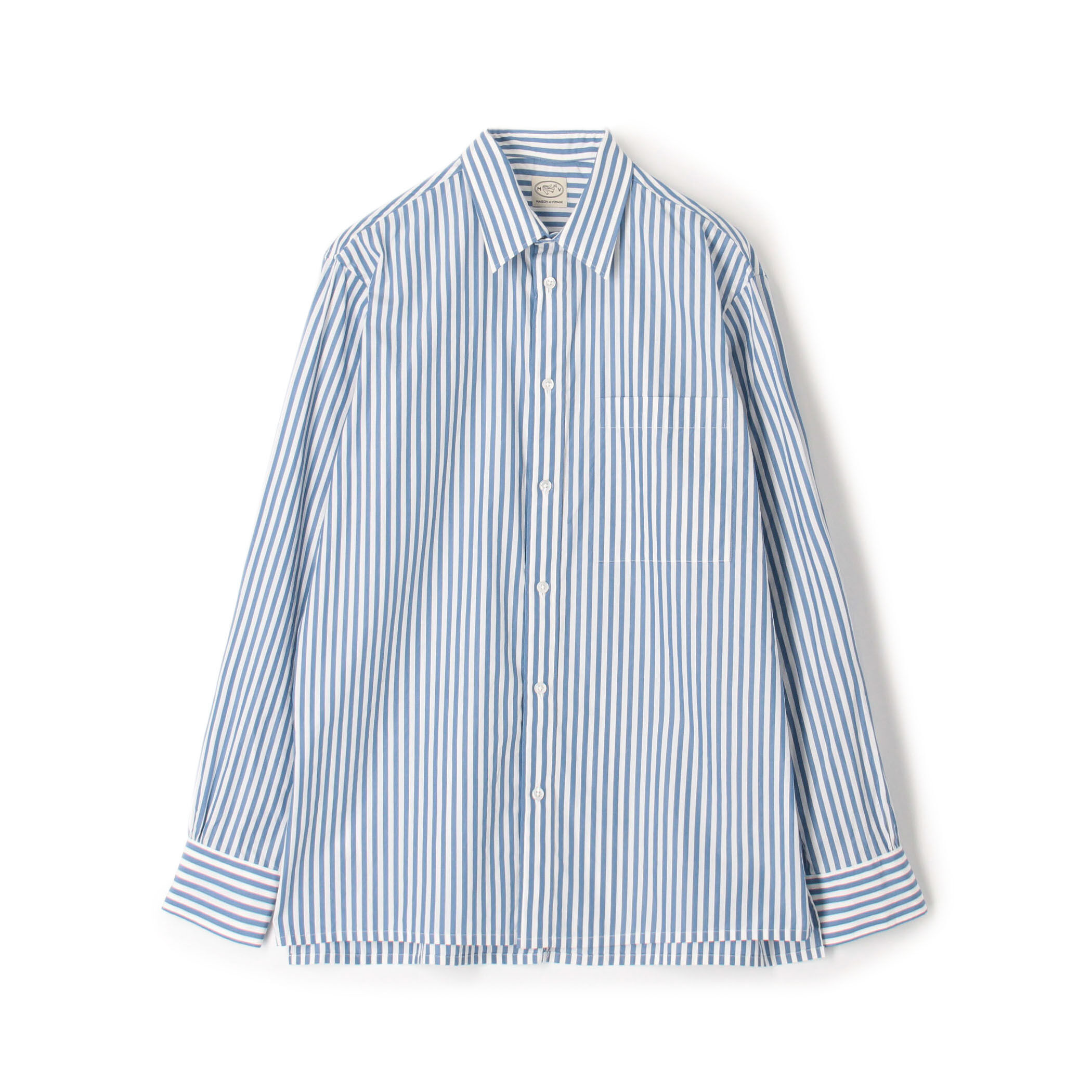 【美品】リゼッタ　長袖シャツ　ALUMO社製 (スイス製コットン)　前後2WAY 120/2コットンポプリン レギュラーカラーシャツ ALUMO