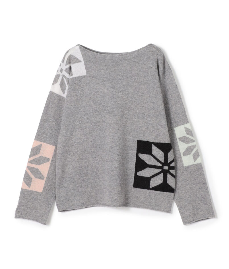 スコットランドカシミヤスノーフレーク ボートネックプルオーバー