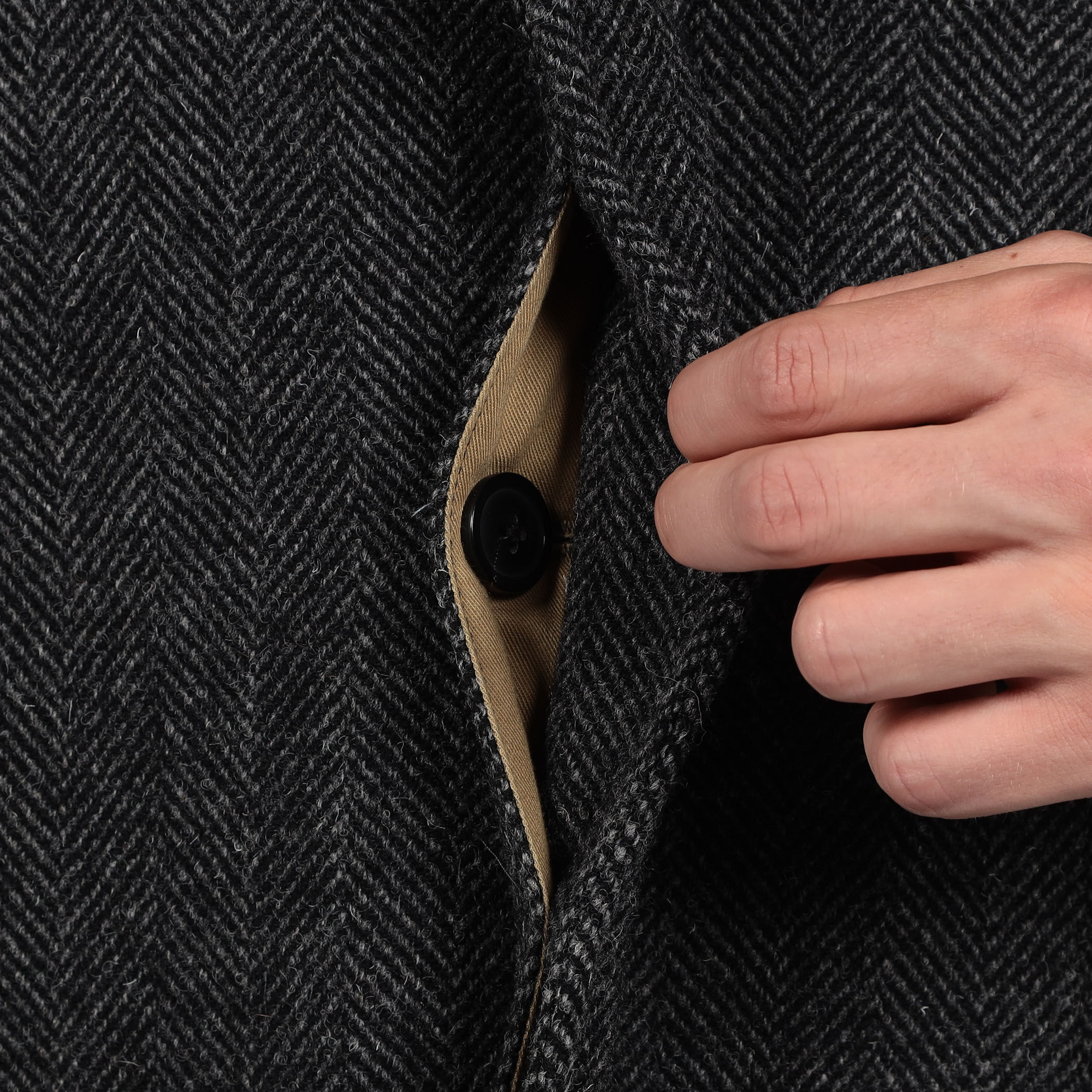 トゥモローランド　カラフルマーブルツイードコート　ブラックウールシルク36 TOMORROWLAND（トゥモローランド） ステンカラーコート コート