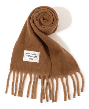 Acne Studios ロゴラベル フリンジスカーフ
