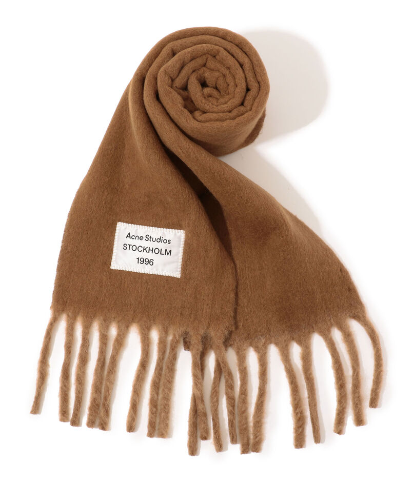 Acne Studios ロゴラベル フリンジスカーフ