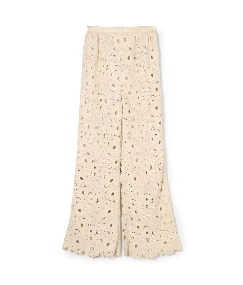 サークルフラワークロシェ セミフレアパンツ