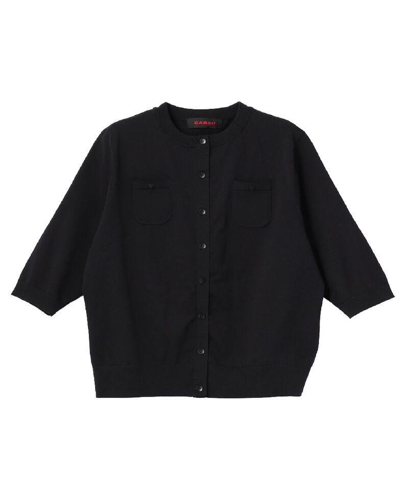 ファインポリエステル ハーフスリーブポケットカーディガン