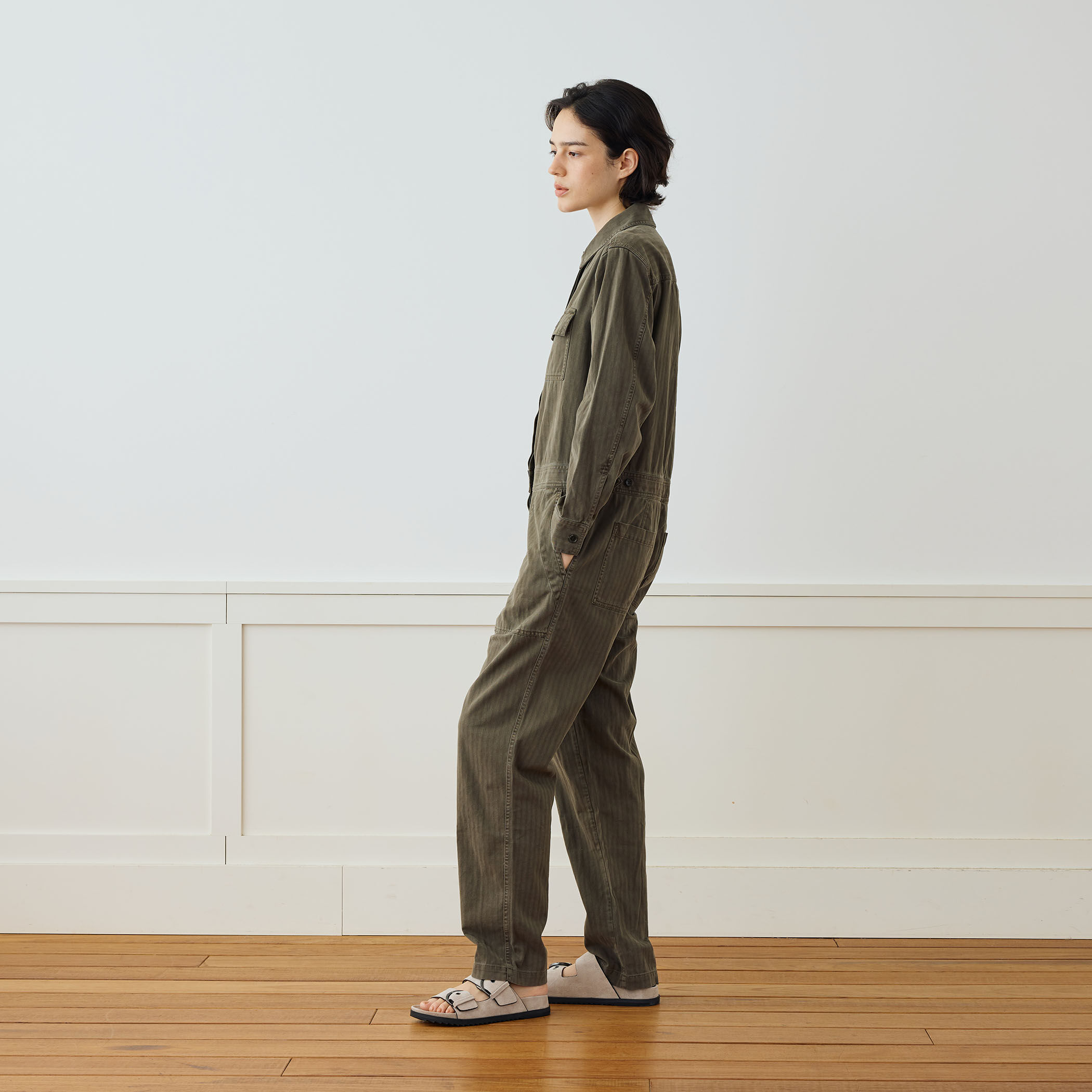 ストレッチヘリンボーン ジャンプスーツ WHBS6963｜トゥモローランド