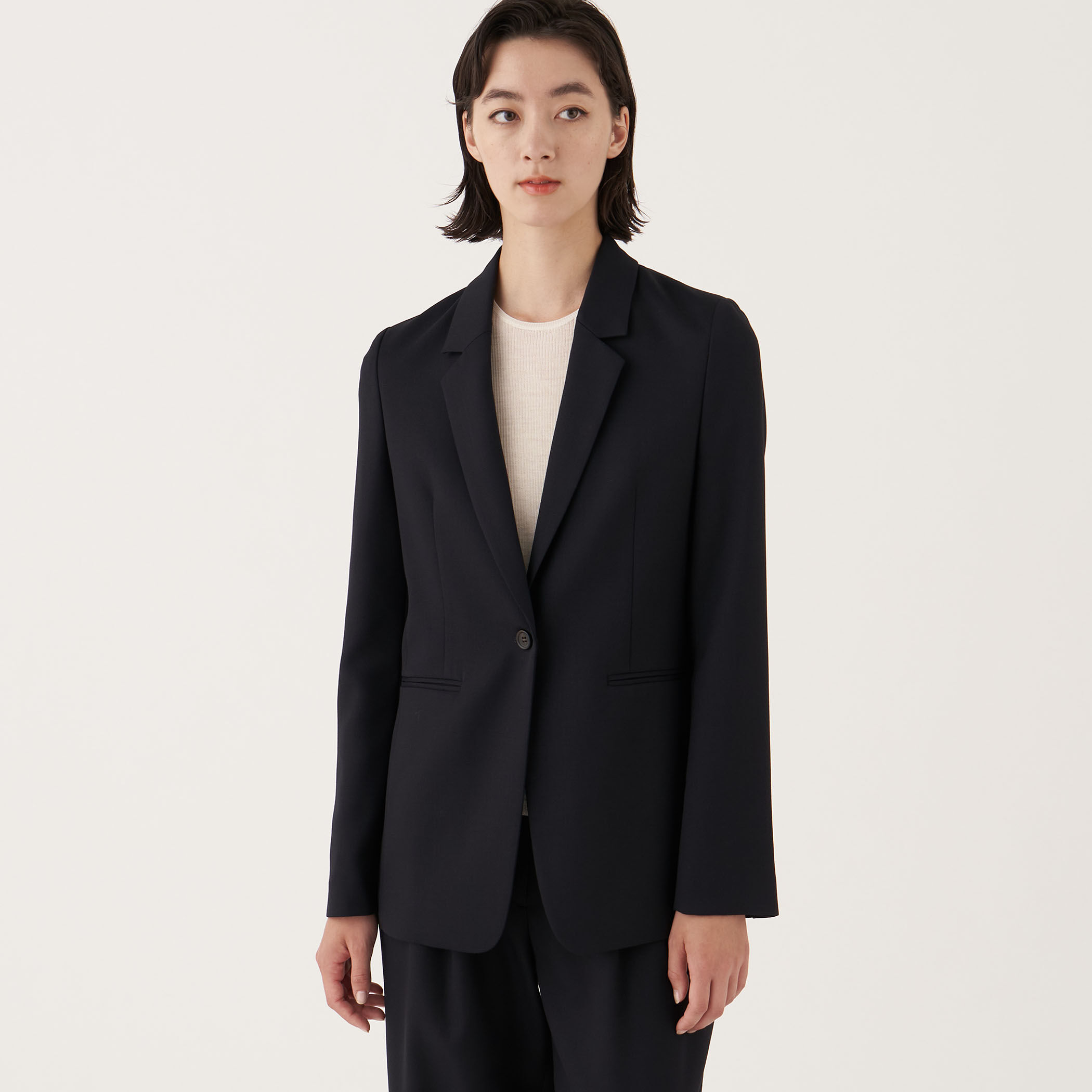 □ポリエステルウールバラシャ ノッチドラペルジャケット