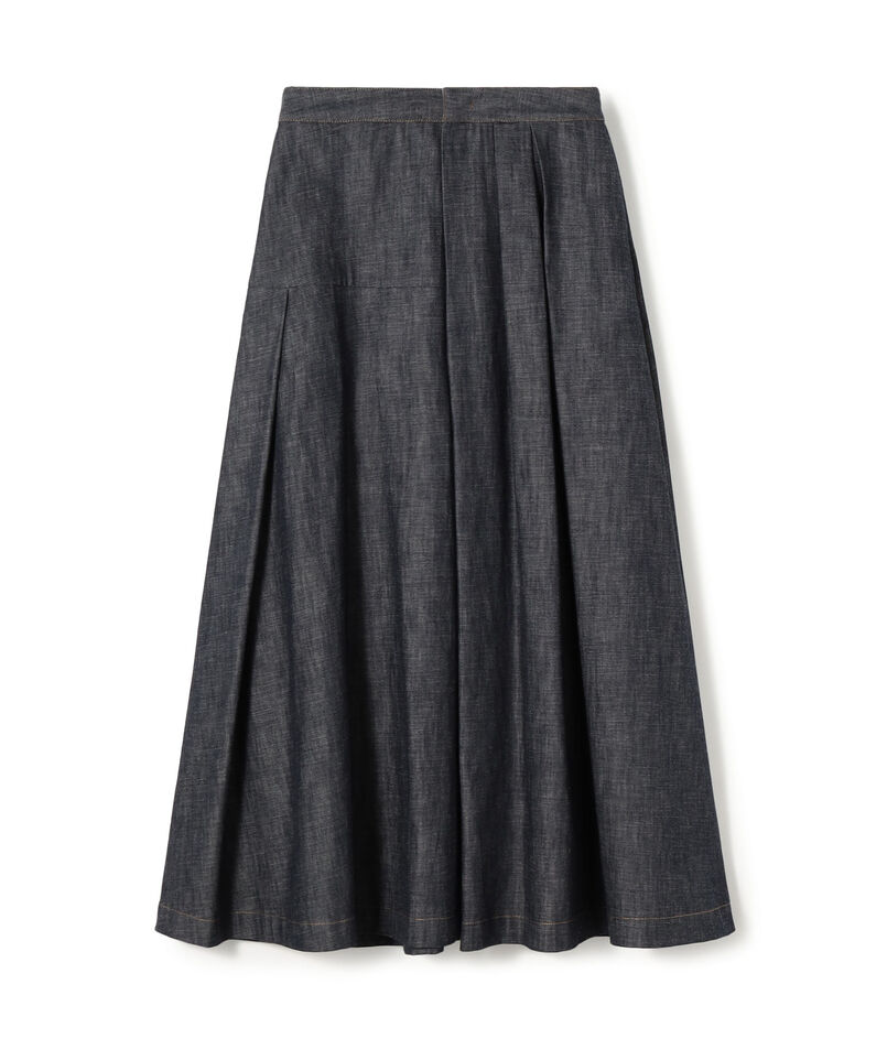 ステイブルーデニム タックドレープスカート