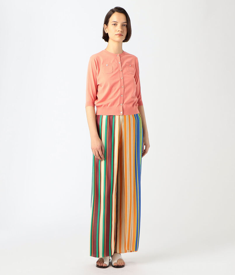 CABaN ファインポリエステル ハーフスリーブポケットカーディガン  