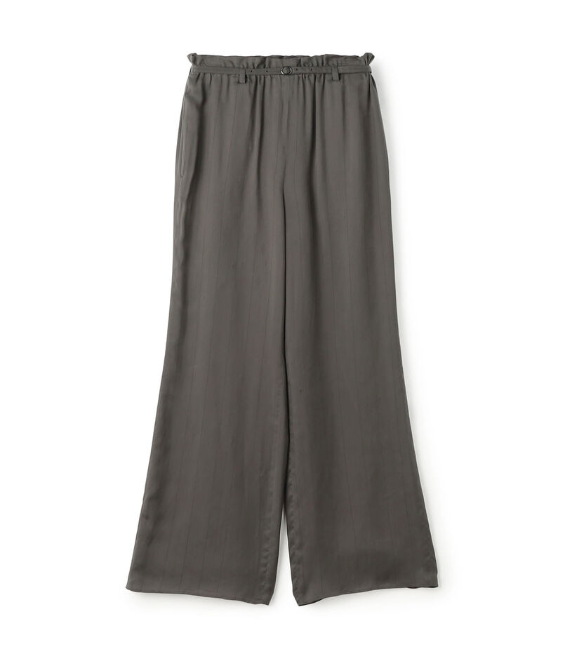 フィブリルストライプ ロングベルデッドギャザーパンツ