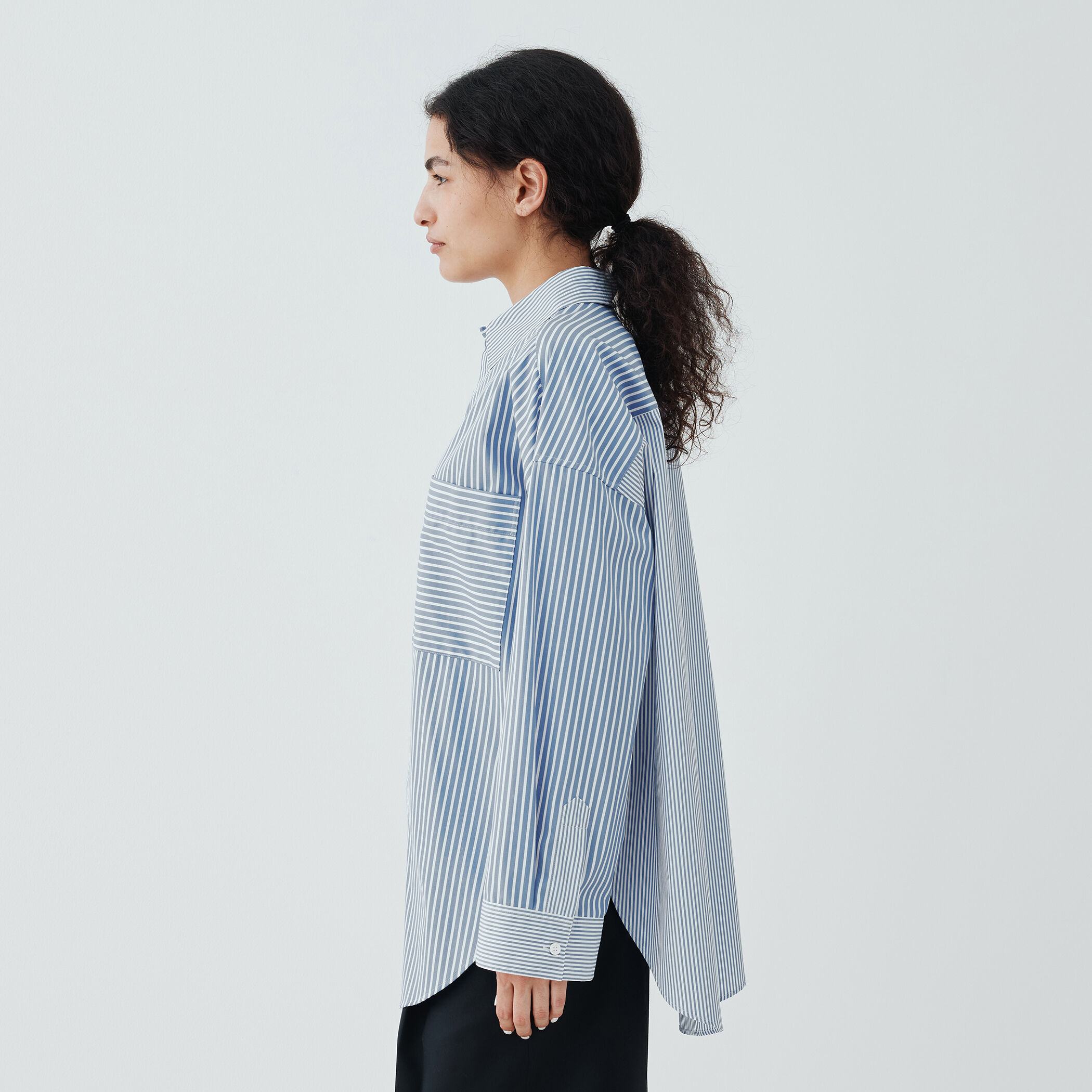 ねこ【新品】GALERIE VIE ギャルリーヴィー ストライプ シャツ コントラストストライプ レギュラーシャツ | GALERIE VIE (Women