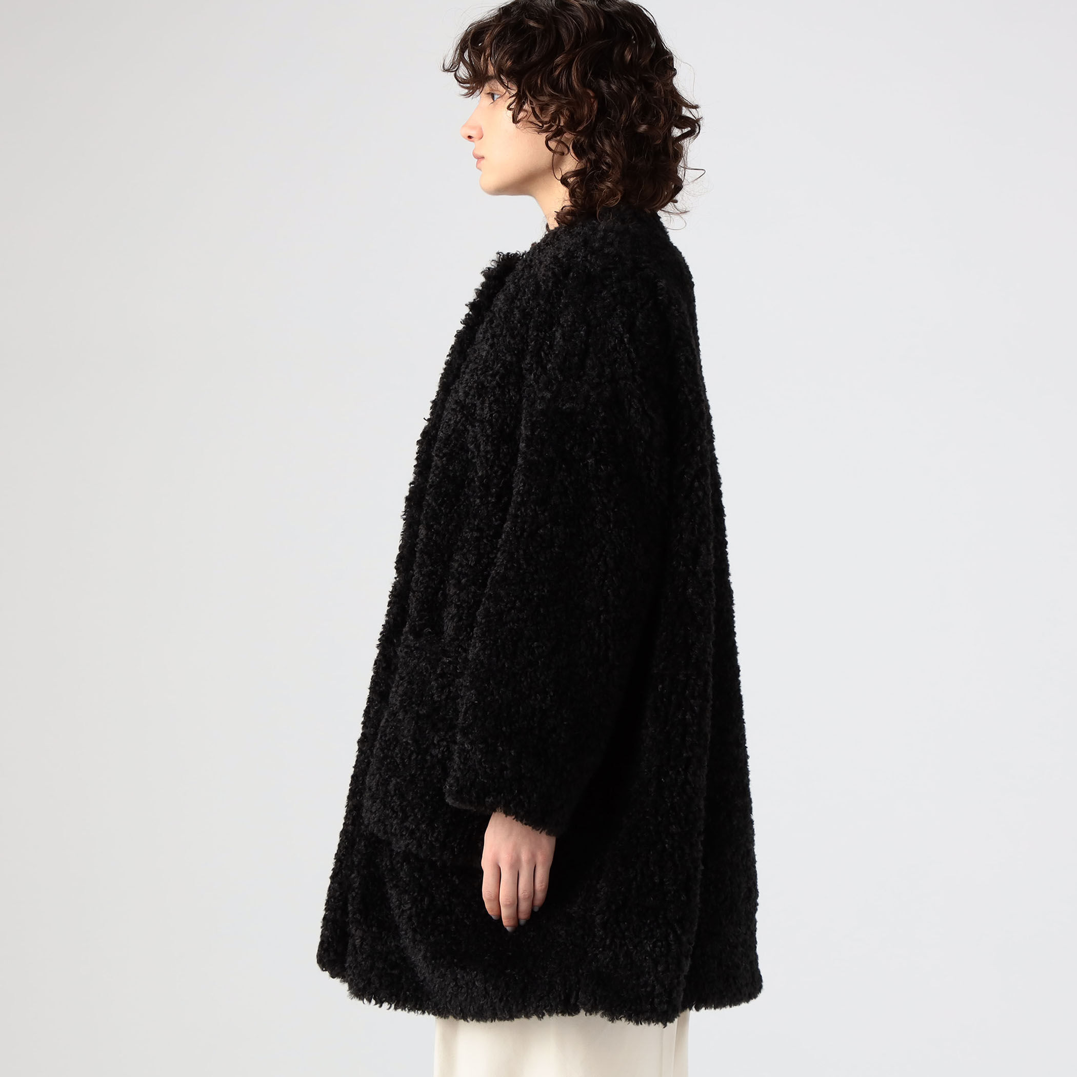 □MACKINTOSH NEW HUMBIE ノーカラーエコファーコート