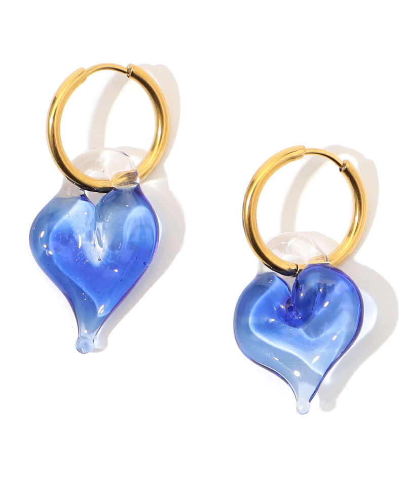 LEVENS HEART OF GLASS HOOPS ピアス