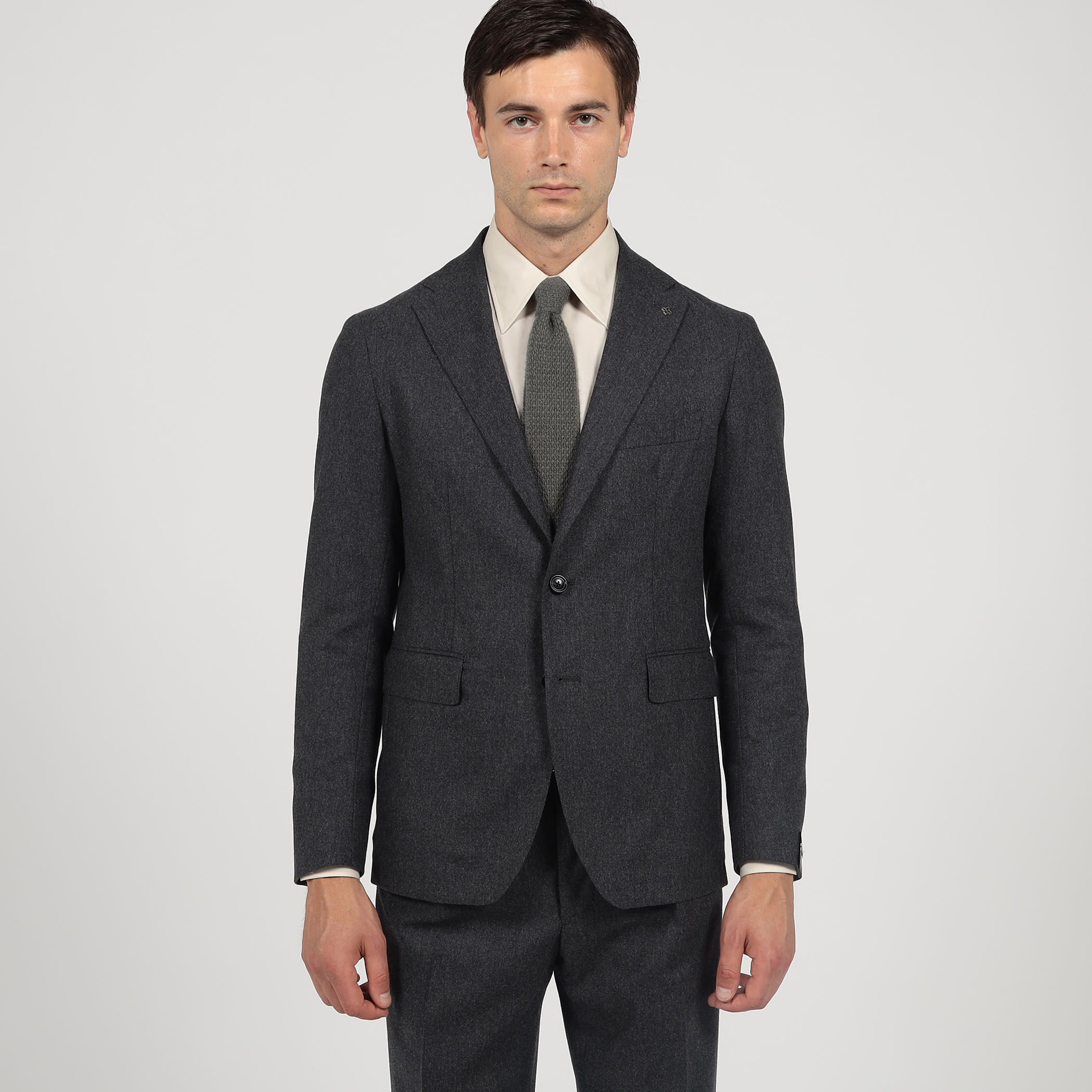 別注】TAGLIATORE ウールサキソニー シングルブレステッド2Bスーツ