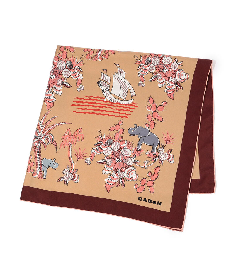 Zoo シルクプリントスカーフ