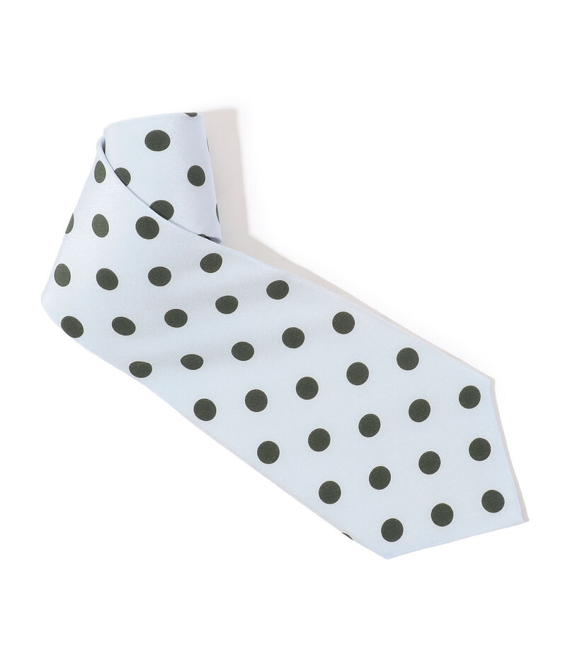 MAISON et VOYAGE シルクプリント 12mmドット ワイドタイ
