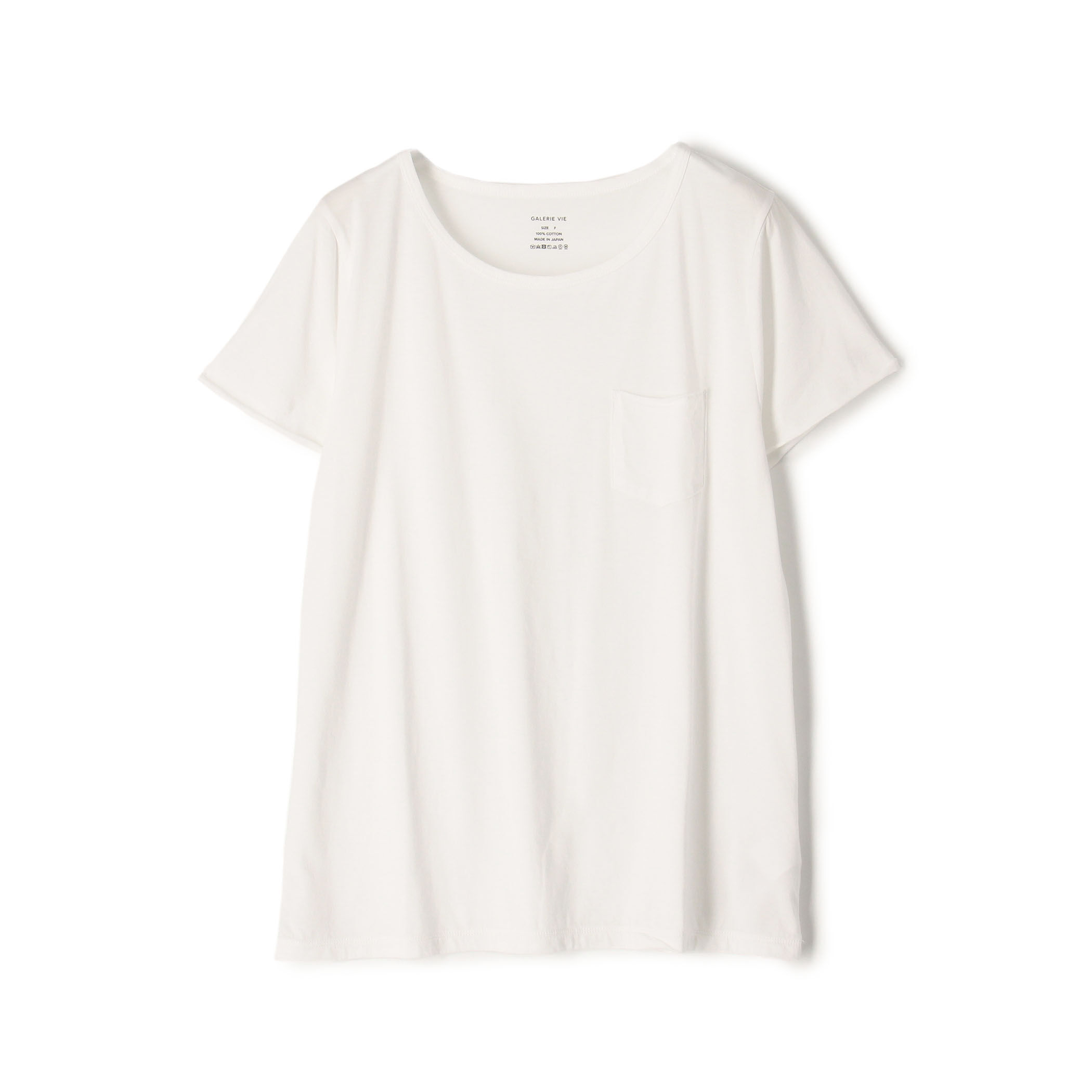 tシャツ スムージーコットン クルーネックハーフスリーブ レディース GALERIE VIE tシャツ スムージーコットン クルーネックハーフ