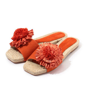 PALOMA BARCELO LEIKO フラワーモチーフ ジュートサンダル