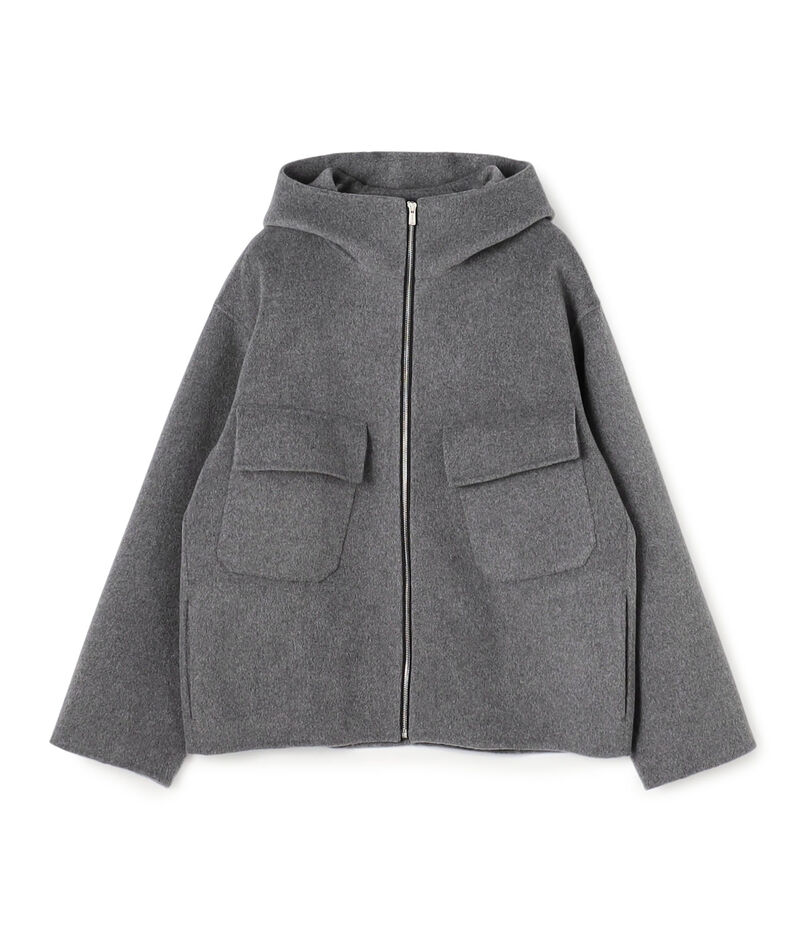 ウールカシミヤダブルフェイス フーデッドブルゾン