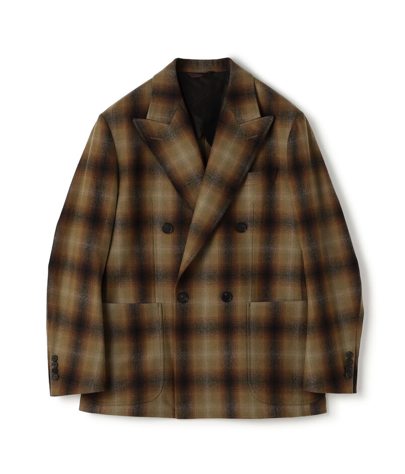 【別注】PENDLETON ウールオンブレチェック ダブルブレスト4ボタンジャケット