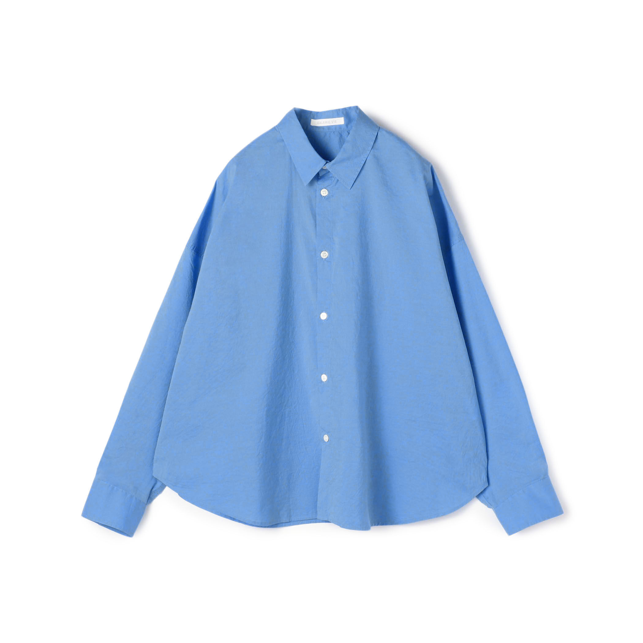コットンシルクブロード ドロップショルダーシャツ