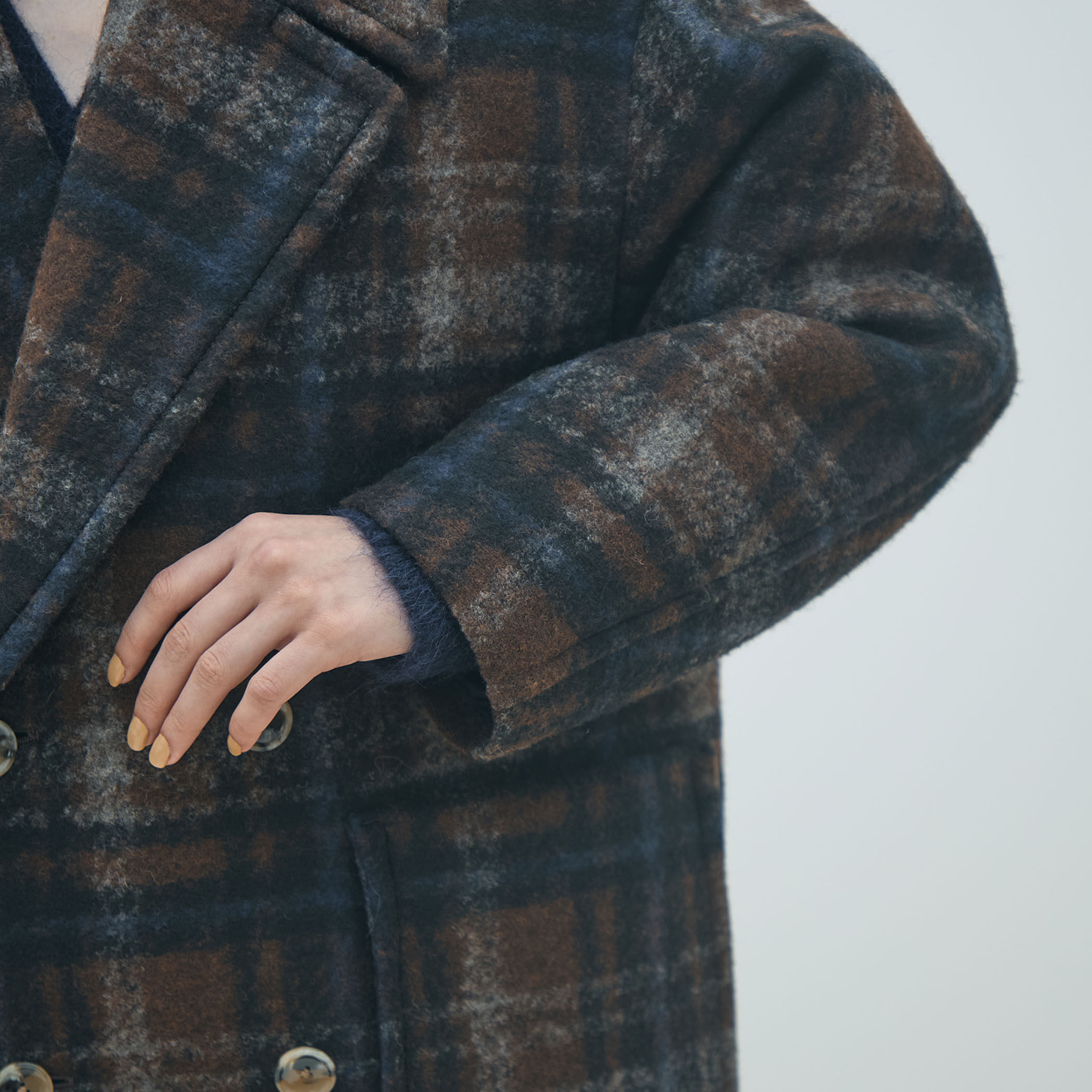 ボンディングチェック ダブルブレストコート｜トゥモローランド 公式通販