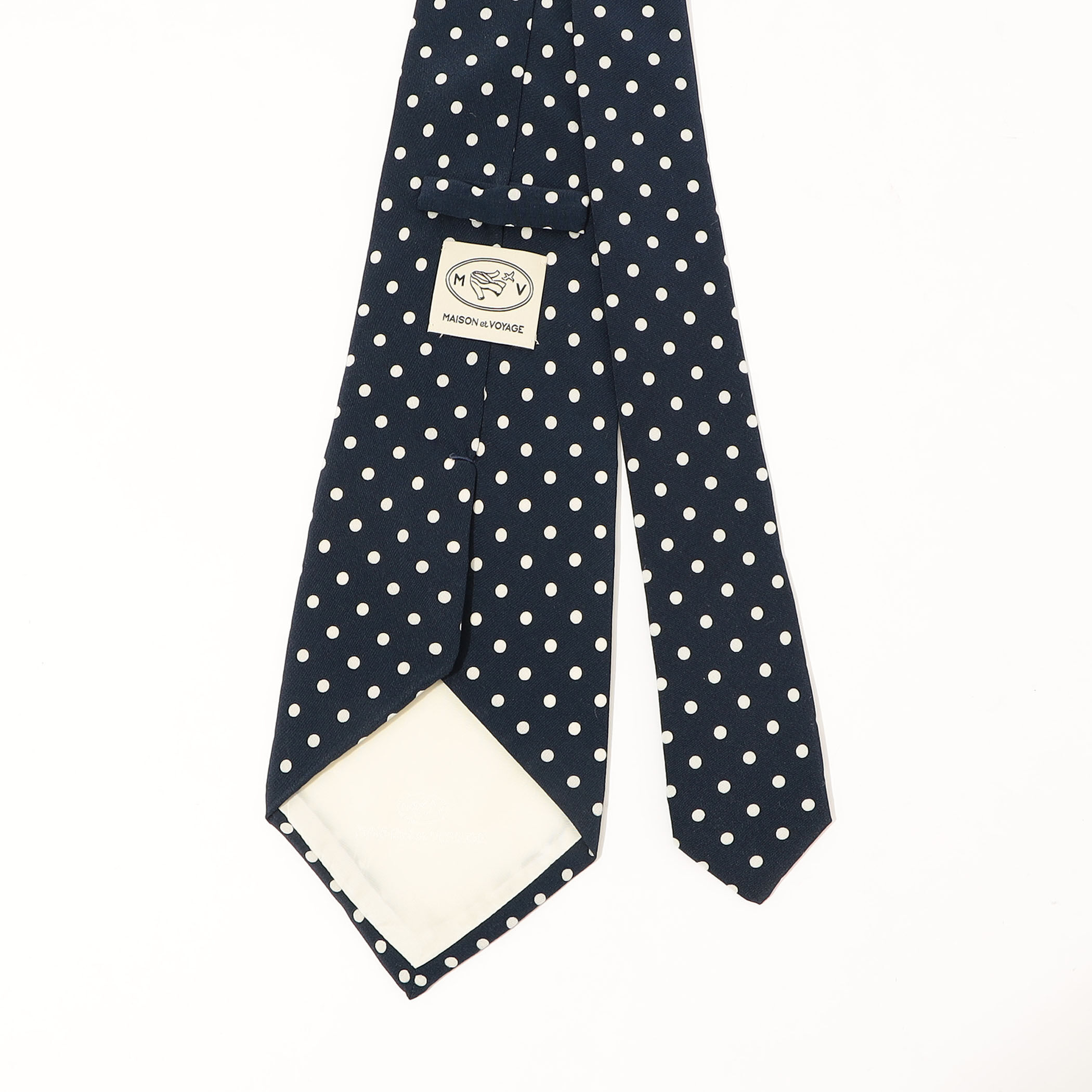 MAISON et VOYAGE シルクプリント 4mmドット ワイドタイ