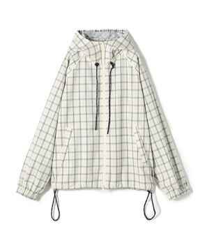 edition pourell Super 120'sトロチェック フーデットブルゾン