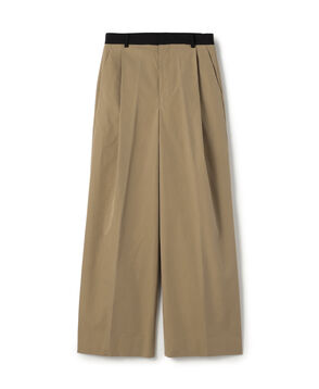 コンパクトポプリン 1タックワイドパンツ
