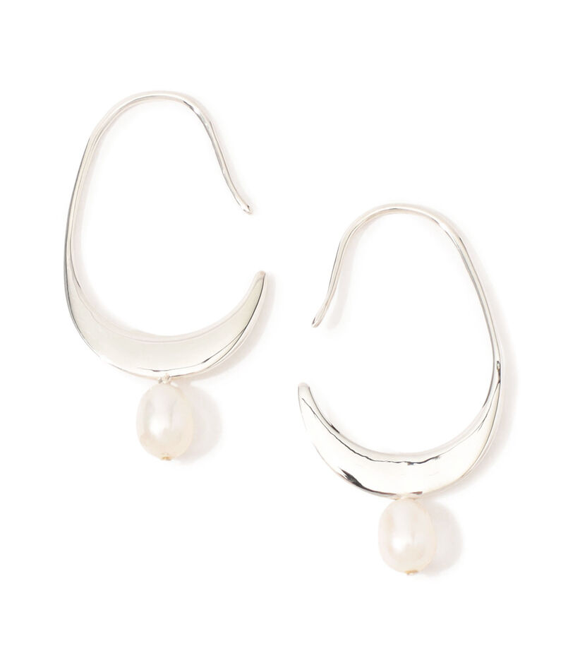 mounir Rice Pearl Crescent ピアス