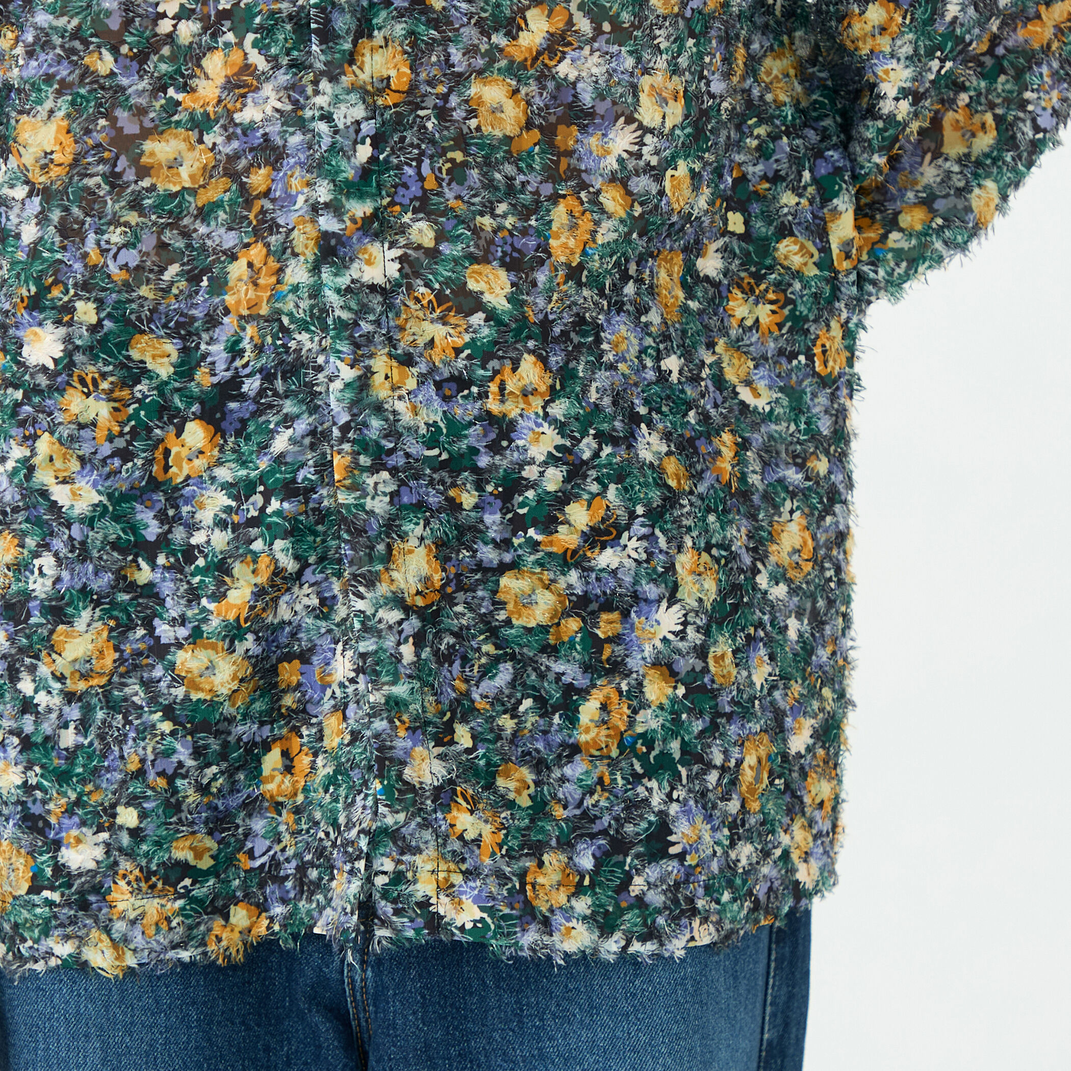 ラメカットジャカード ワイドカラーブラウス｜トゥモローランド 公式通販