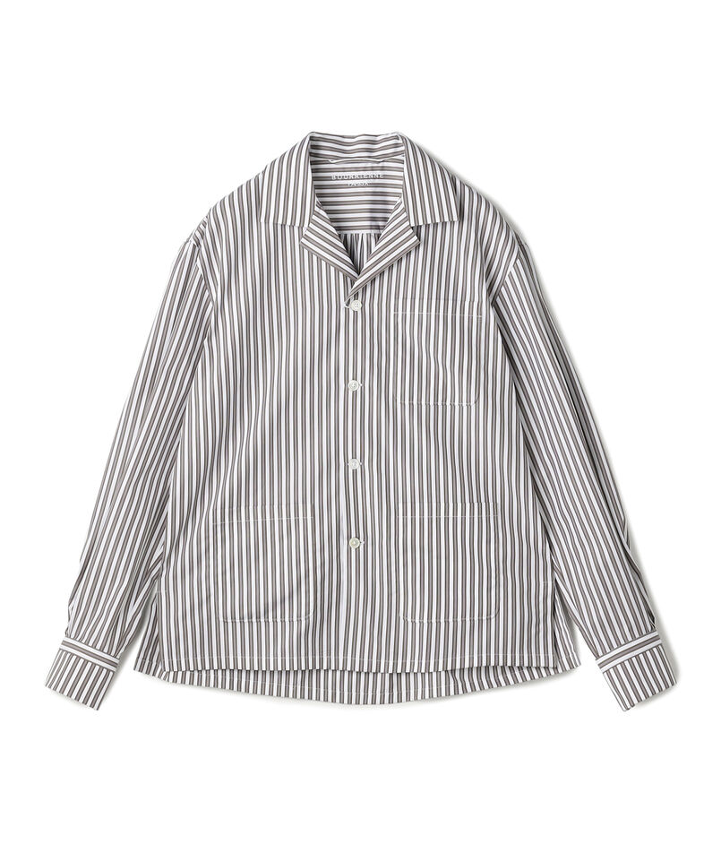 【別注】BOURRIENNE GLOBETROTTER コットンポプリン ストライプシャツ