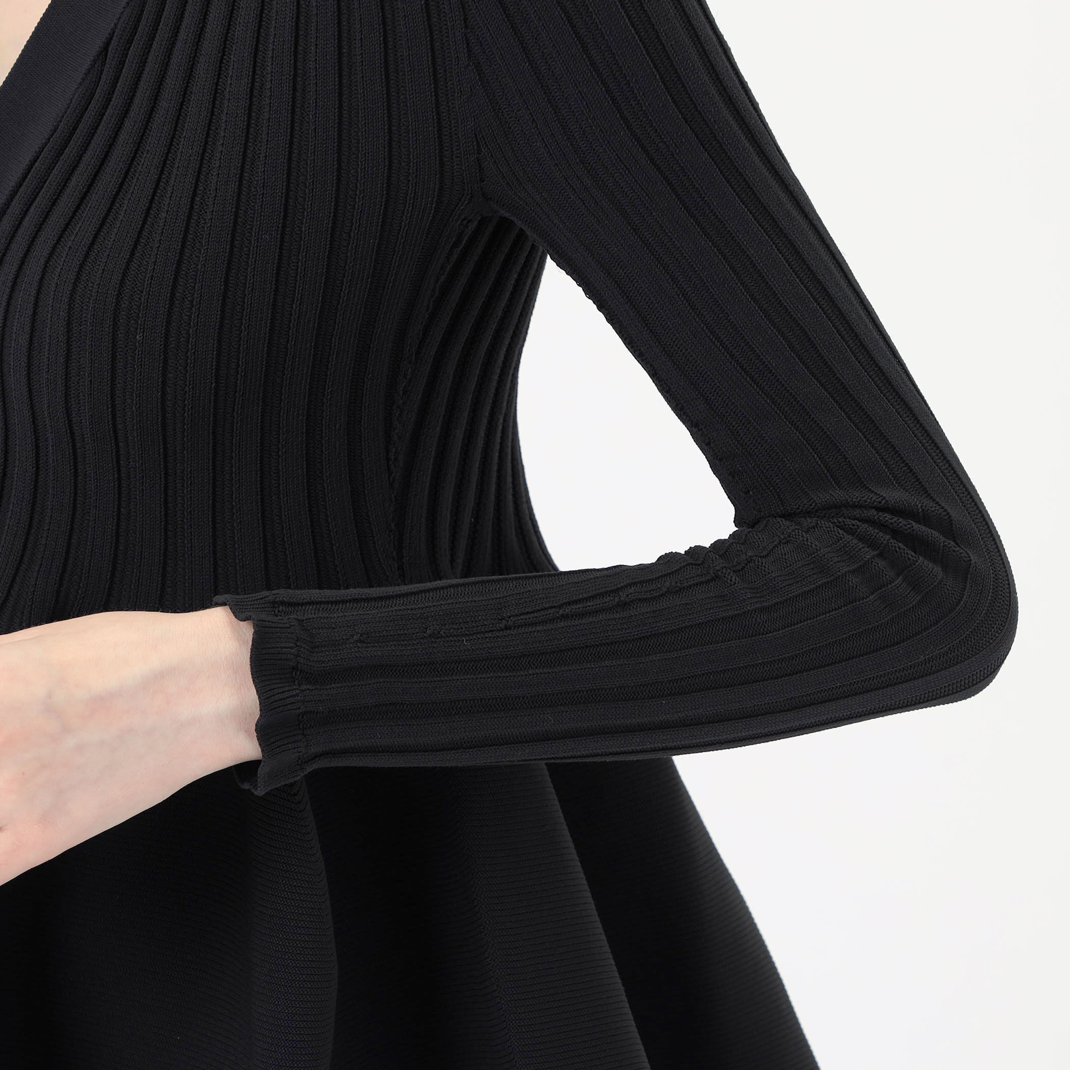 CFCL 長袖 カーディガン フレア 1 黒系 ブラック 日本製 シースルー GARTER LUCENT CROPPED CARDIGAN