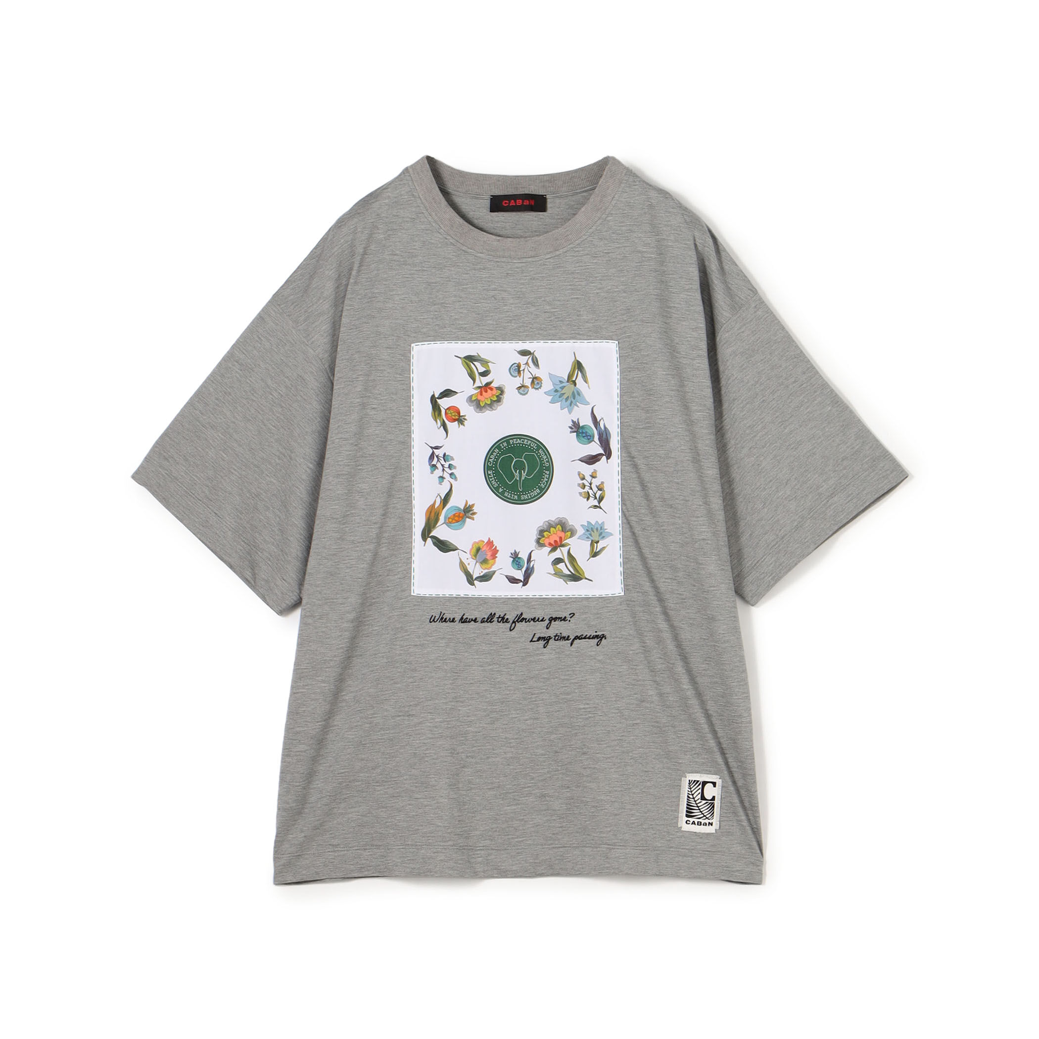 □CABaN コットン フラワープリント ショートシャツ
