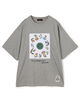 CABaN スビンコットン フラワーサークルプリントＴシャツ