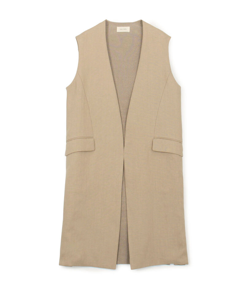 ファブリックコンビ ロングジレ