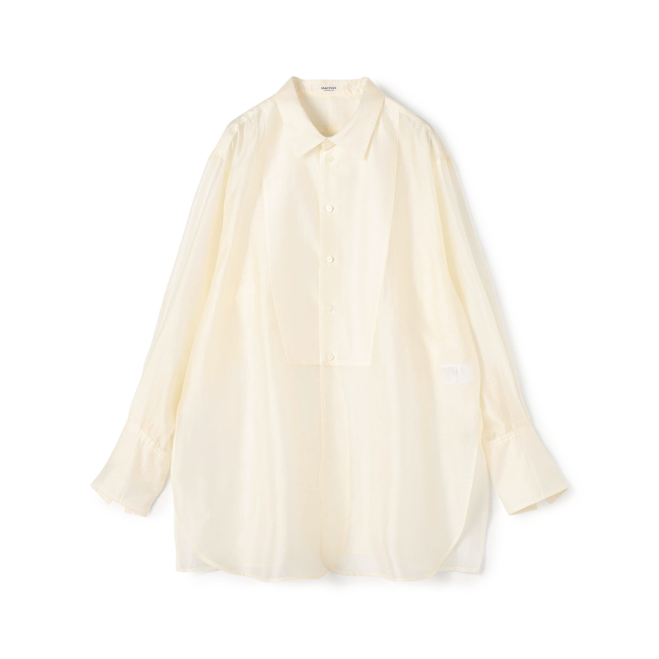 美品　トゥモローランド　 MACPHEE マカフィー ノーカラーチュニックシャツ MACPHEE(マカフィー）TOMORROWLAND(トゥモローランド)チュニック