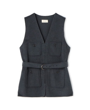 ライトダブルフェイスシャギー ベルテッドジレ